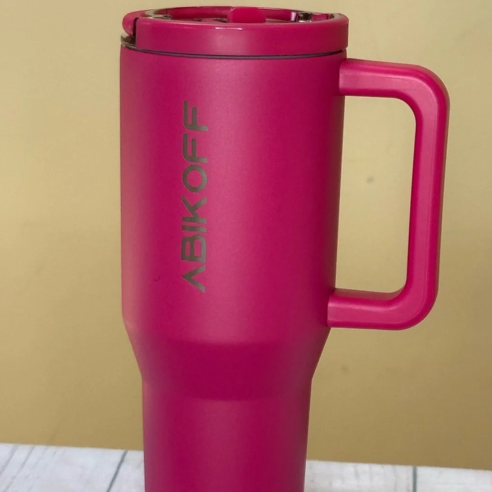 40 oz Tumbler Water Bottle with Handle and Flip Straw - Picture 5 of 12